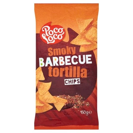 POCO LOCO Chipsy kukurydziane tortilla o smaku barbecue 450 g