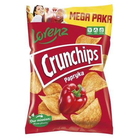 CRUNCHIPS Chipsy ziemniaczane o smaku papryka 200 g
