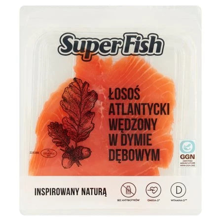 SUPERFISH Łosoś atlantycki wędzony w dymie dębowym 100 g