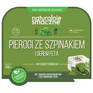 NATURALNIE SMACZNE Pierogi ze szpinakiem i serem feta 400 g
