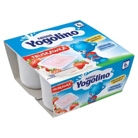 NESTLE Yogolino Deserek mleczno-owocowy truskawka po 6. miesiącu (4 x 100 g) 4 szt.