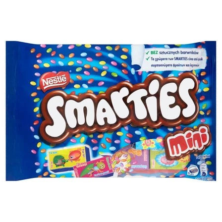 SMARTIES Mini Mleczna czekolada w chrupiących cukrowych skorupkach 216 g