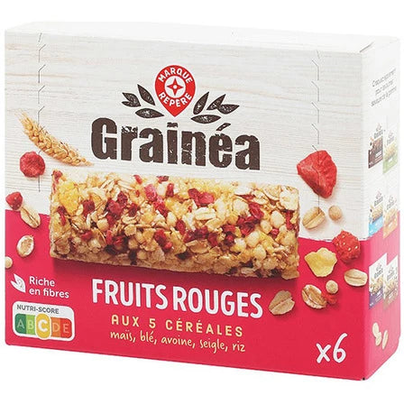 WIODĄCA MARKA Batoniki zbożowe z płatkami owsianymi i kawałkami liofilizowanych truskawek i malin (6 szt.) 126 g