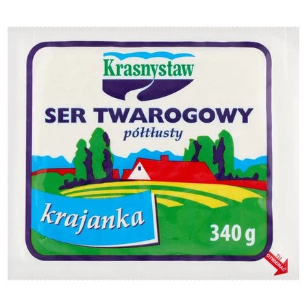 KRASNYSTAW Ser twarogowy półtłusty krajanka 340 g