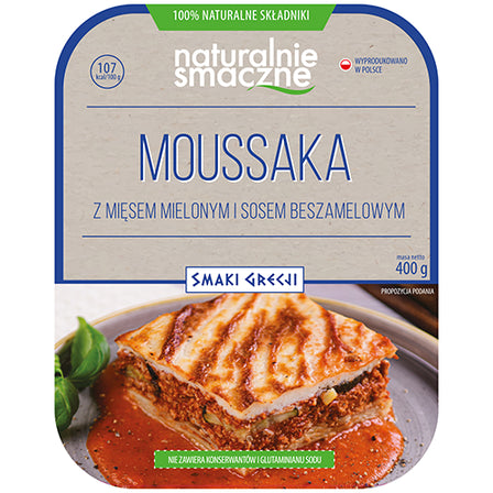 NATURALNIE SMACZNE Moussaka z mięsem mielonym i sosem beszamelowym 400 g
