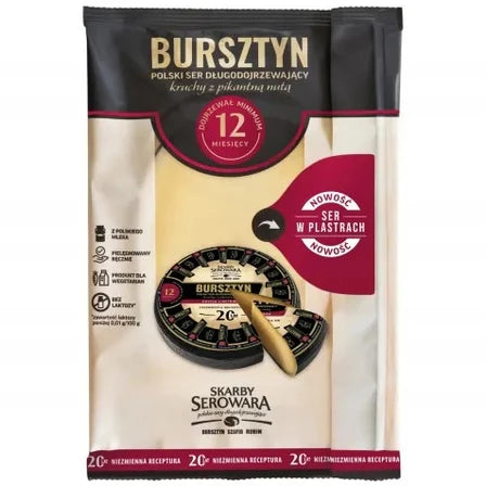 SKARBY SEROWARA Ser Bursztyn bez laktozy w plastrach dojrzewał minimum 12 miesięcy 135 g