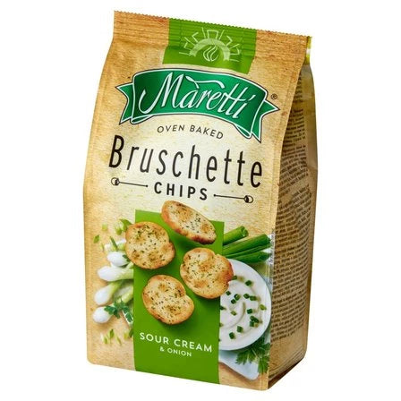MARETTI Bruschette Pieczone krążki chlebowe o smaku śmietanowo-cebulowym 70 g