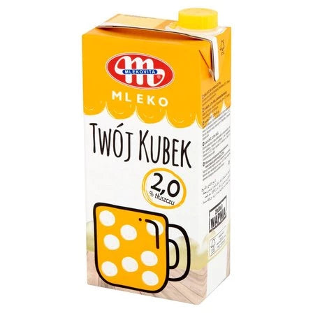 MLEKOVITA Twój Kubek Mleko UHT 2,0% 1 L