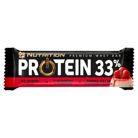 SANTE Go On Nutrition Protein 33% Baton wysokobiałkowy o smaku panna cotty z truskawką w polewie 50 g
