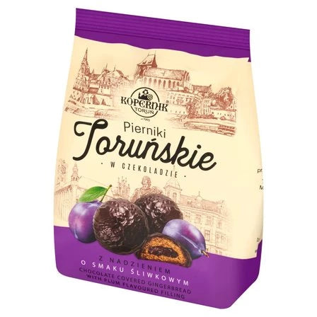 KOPERNIK Pierniki toruńskie w czekoladzie z nadzieniem o smaku śliwkowym 150 g