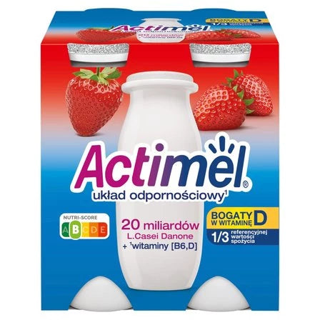 ACTIMEL Mleko fermentowane o smaku truskawkowym (4 x 100 g) 400 g