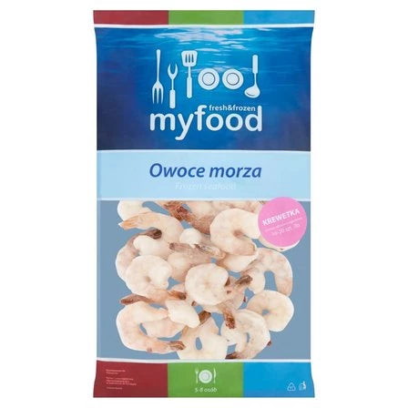 MYFOOD Owoce morza Krewetka biała surowa obrana z ogonkiem 800 g