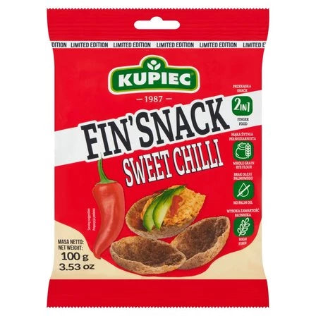 KUPIEC Fin'Snack Snacki żytnie o smaku słodkiego chili 100 g