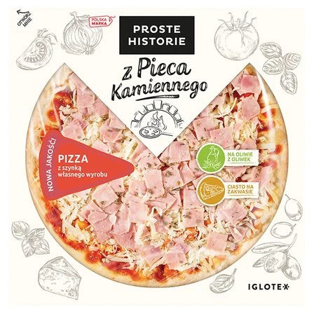 PROSTE HISTORIE Z Pieca Kamiennego Pizza z szynką własnego wyrobu 390 g