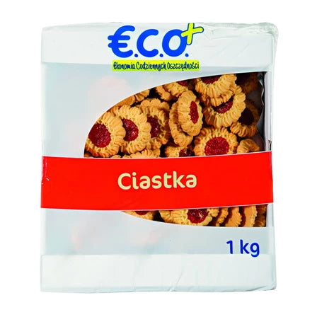 ECO+ Ciastka kruche stokrotka  z nadzieniem jabłkowo-wiśniowym 1 kg