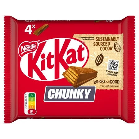 KITKAT Chunky Paluszek waflowy w mlecznej czekoladzie (4 x 40 g) 160 g