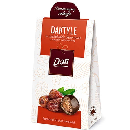 DOTI Daktyle w czekoladzie deserowej z imbirem i pomarańczą  100 g