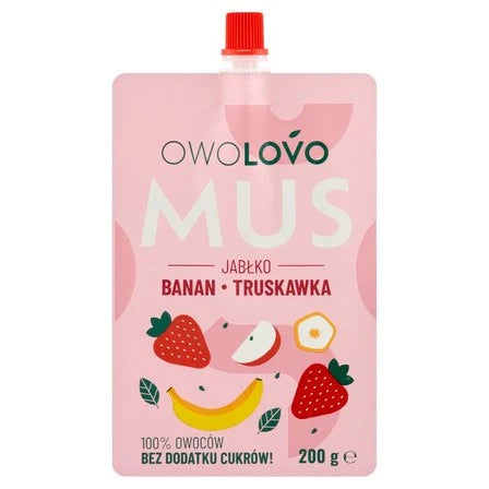 OWOLOVO Mus jabłko banan truskawka 200 g